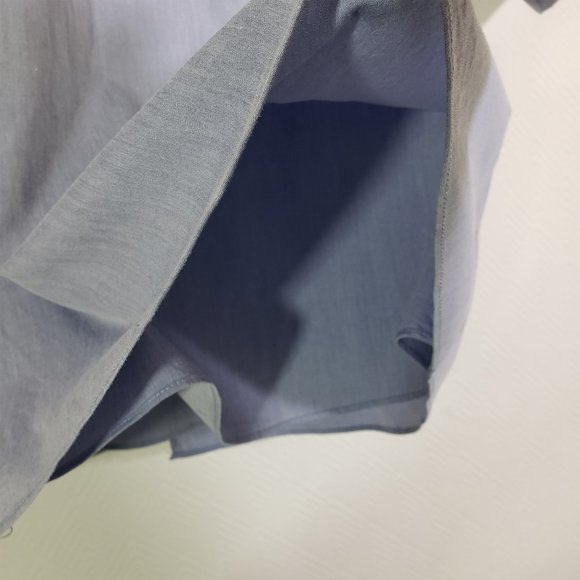 SAKS 5TH AVENUE Small Blue Cold Shoulder, Split Back, Round Neckline Top - Picture 7 of 11